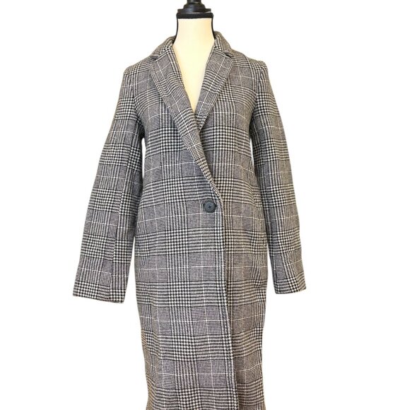 Babaton Black & White Houndstooth Long Jacket (XS) - Picture 1 of 3